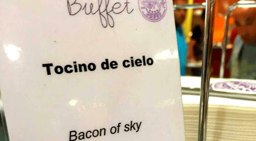 Traducciones terribles del inglés: ¿Comer qué? Eat what?